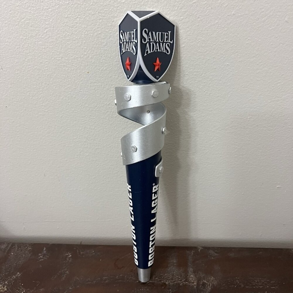 SAMUEL ADAMS BOSTON LAGER 13" TAP HANDLE Silver Metal Swirl